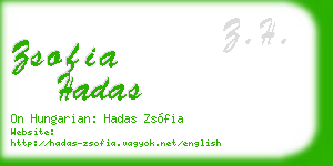 zsofia hadas business card